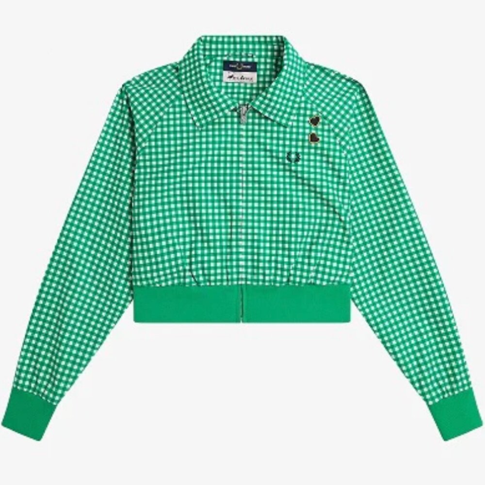 Amy Winehouse Fred Perry Green Embroidered Gingham Jacket